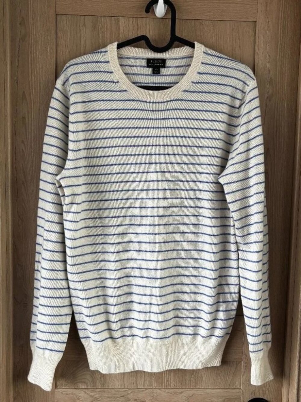 J Crew 100% Cashmere Striped Pullover Sweater Size XS Men Coastal Quiet Luxury